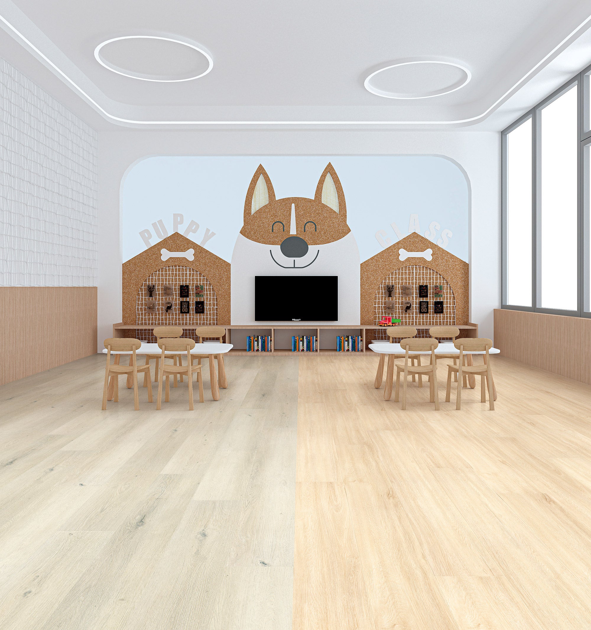 Oakwood-Vinyl_Plank-Colour-Blonde-Oak1_and_Bianca-Oak-Room