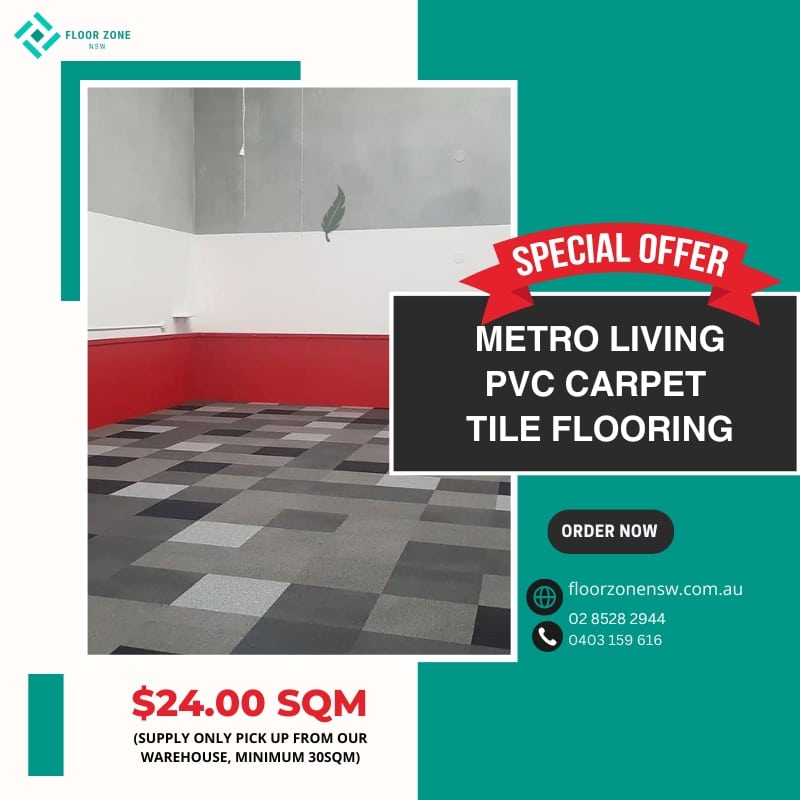 Metro Living PVC Carpet Tile Flooring Special Prices